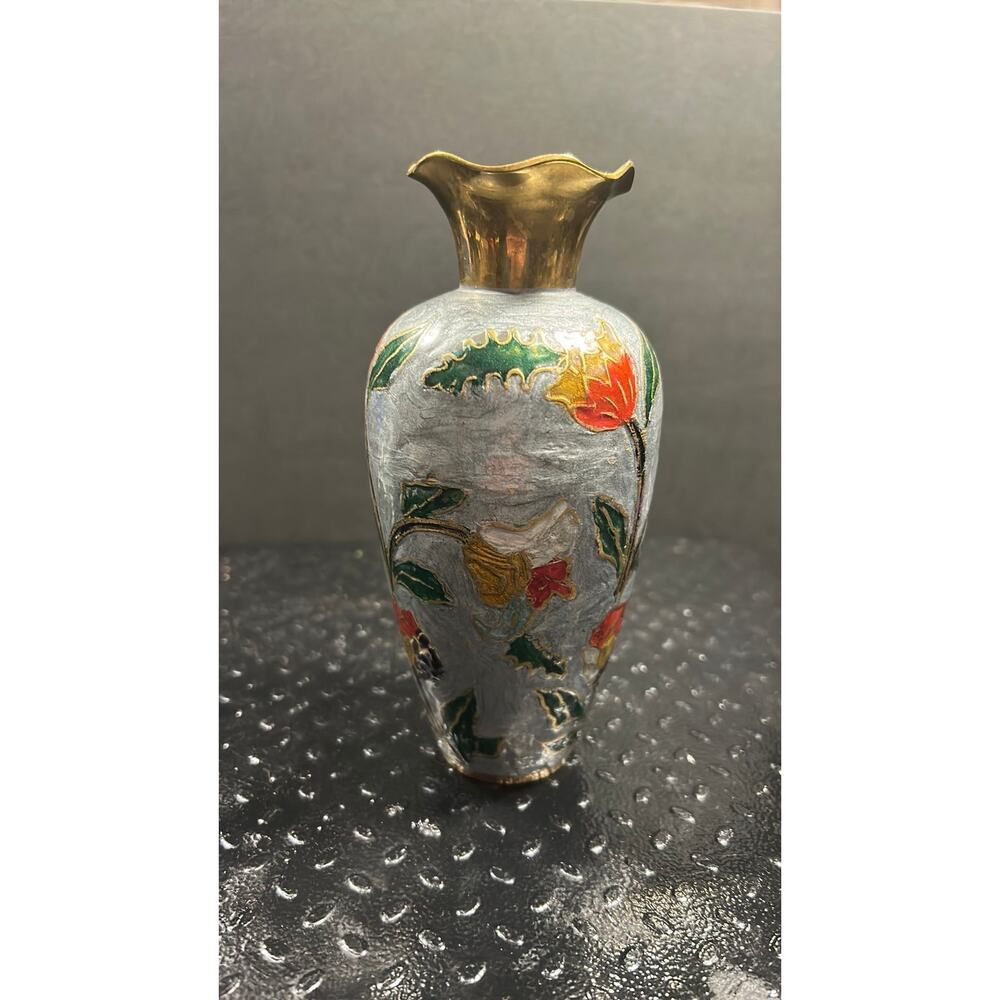 MCM cloisonne bud vase - Picture 2 of 5